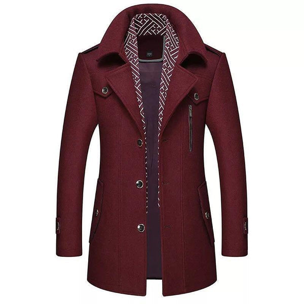 Herrer Trenchcoat Med Knaplukning & Lynlåslomme