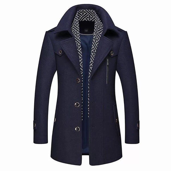 Herrer Trenchcoat Med Knaplukning & Lynlåslomme