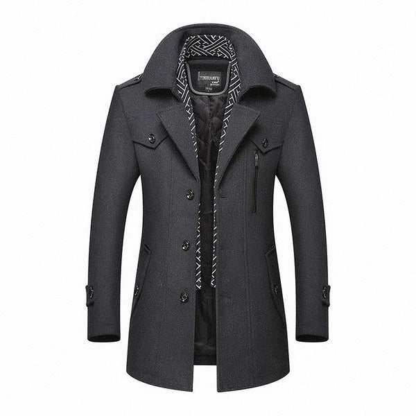 Herrer Trenchcoat Med Knaplukning & Lynlåslomme
