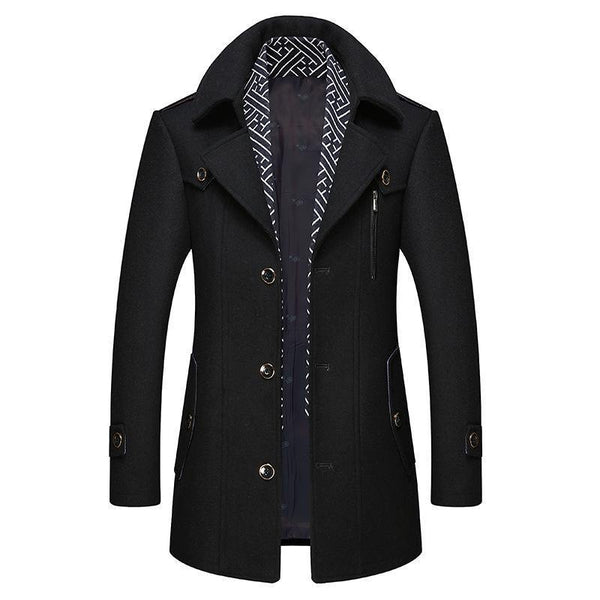 Herrer Trenchcoat Med Knaplukning & Lynlåslomme