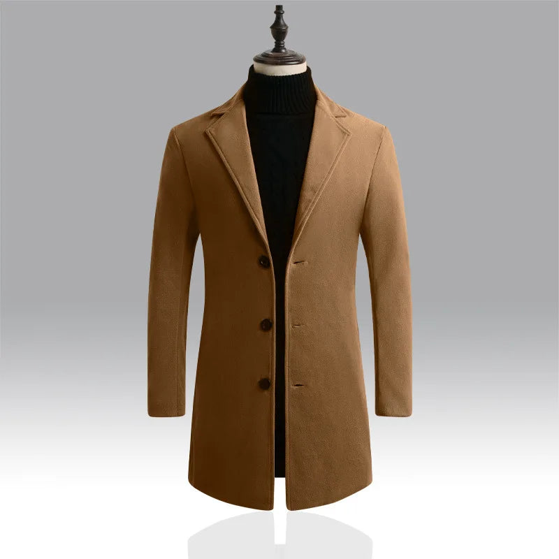 Herrer Trenchcoat Med Knaplukning & Slank Pasform