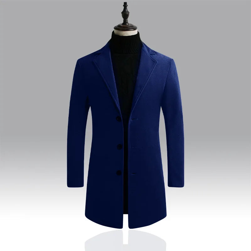 Herrer Trenchcoat Med Knaplukning & Slank Pasform