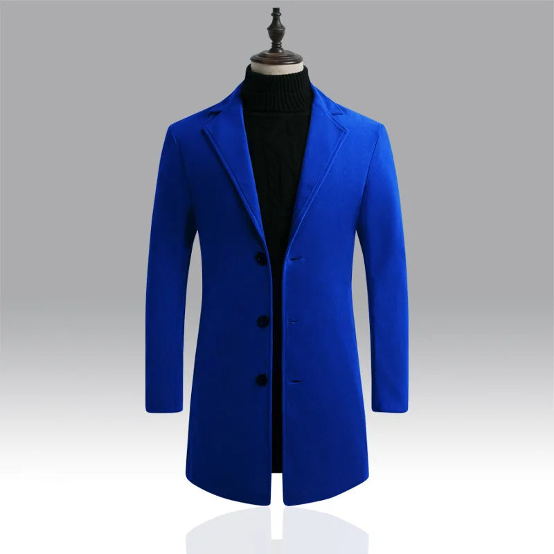 Herrer Trenchcoat Med Knaplukning & Slank Pasform