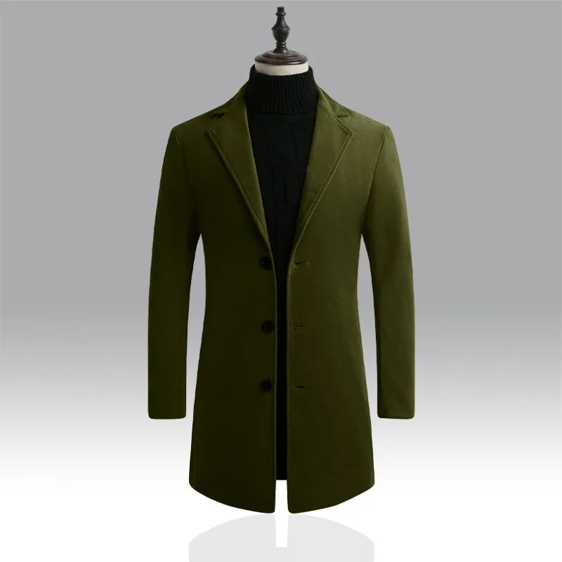 Herrer Trenchcoat Med Knaplukning & Slank Pasform