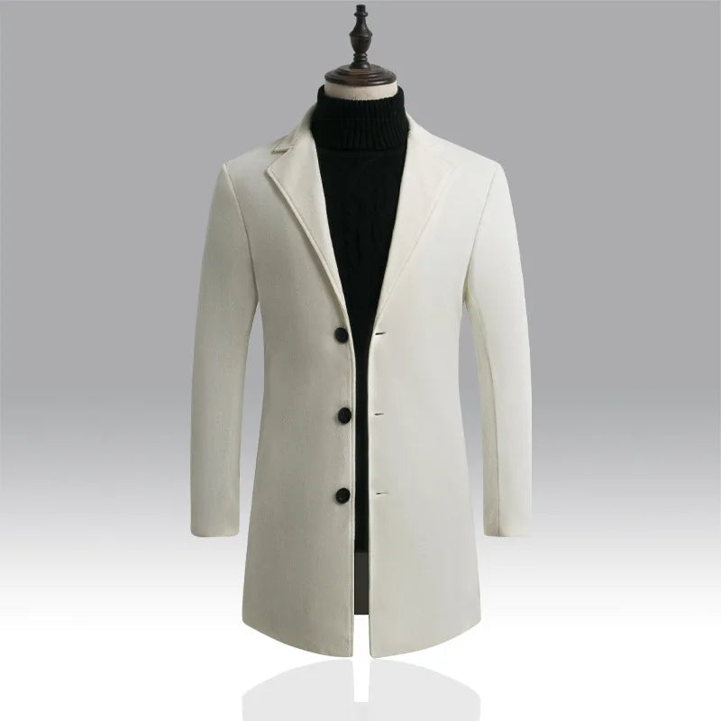 Herrer Trenchcoat Med Knaplukning & Slank Pasform