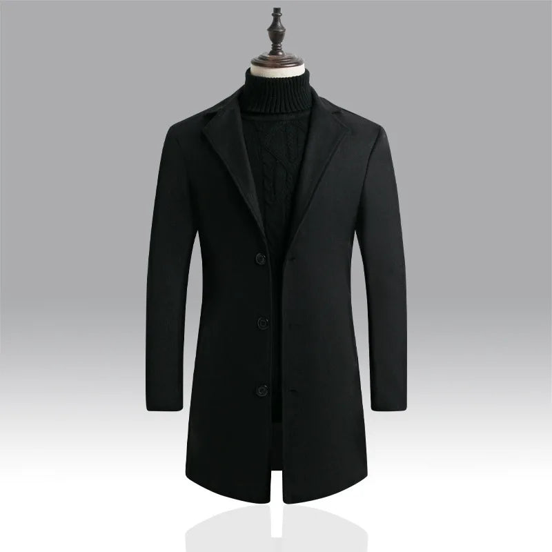 Herrer Trenchcoat Med Knaplukning & Slank Pasform