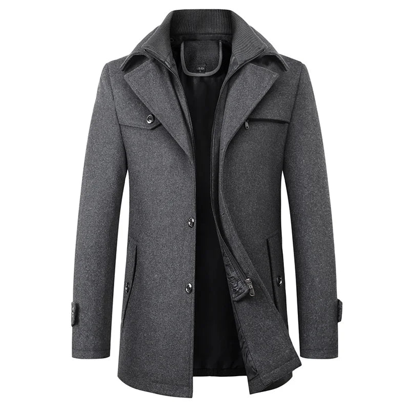 Herrer Trenchcoat Med Lynlås & Brystlomme