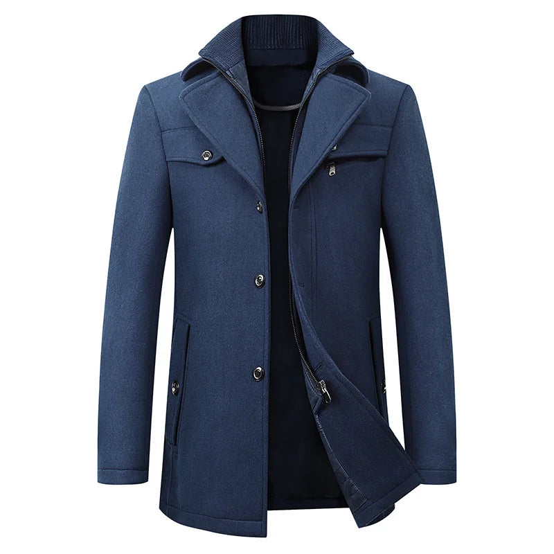 Herrer Trenchcoat Med Lynlås & Brystlomme