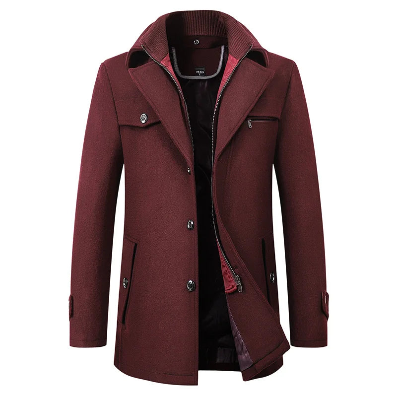 Herrer Trenchcoat Med Lynlås & Brystlomme
