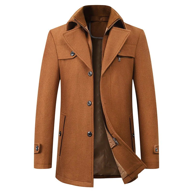 Herrer Trenchcoat Med Lynlås & Brystlomme