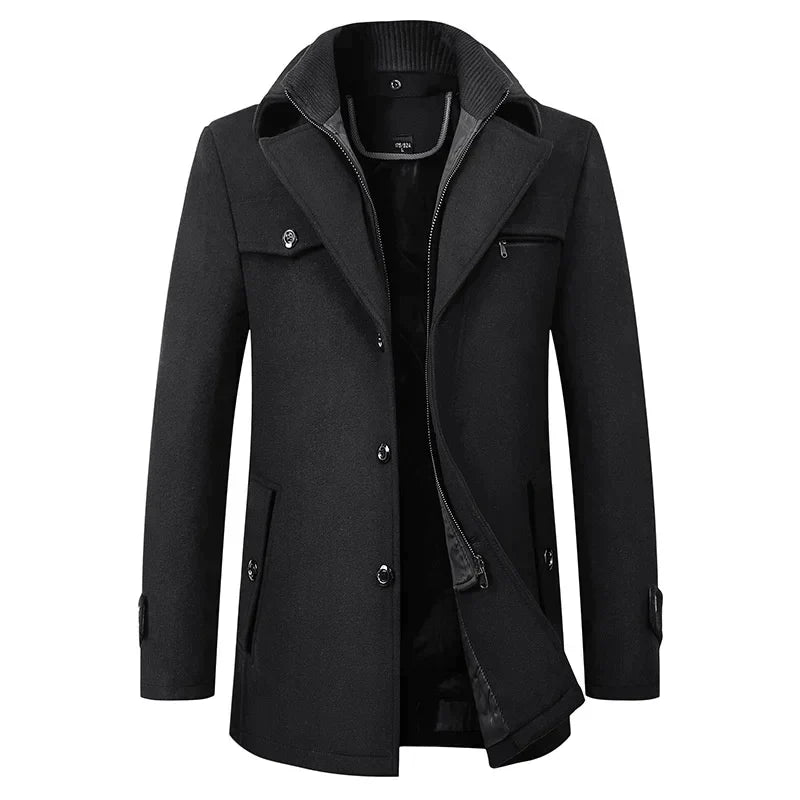 Herrer Trenchcoat Med Lynlås & Brystlomme