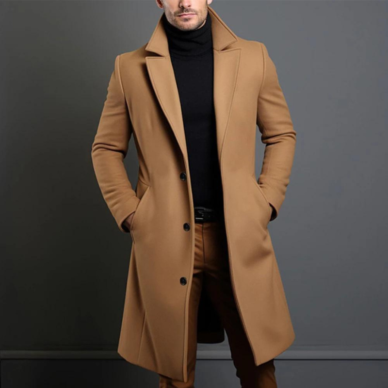 Herrer Trenchcoat Med Slank Pasform & Lommer