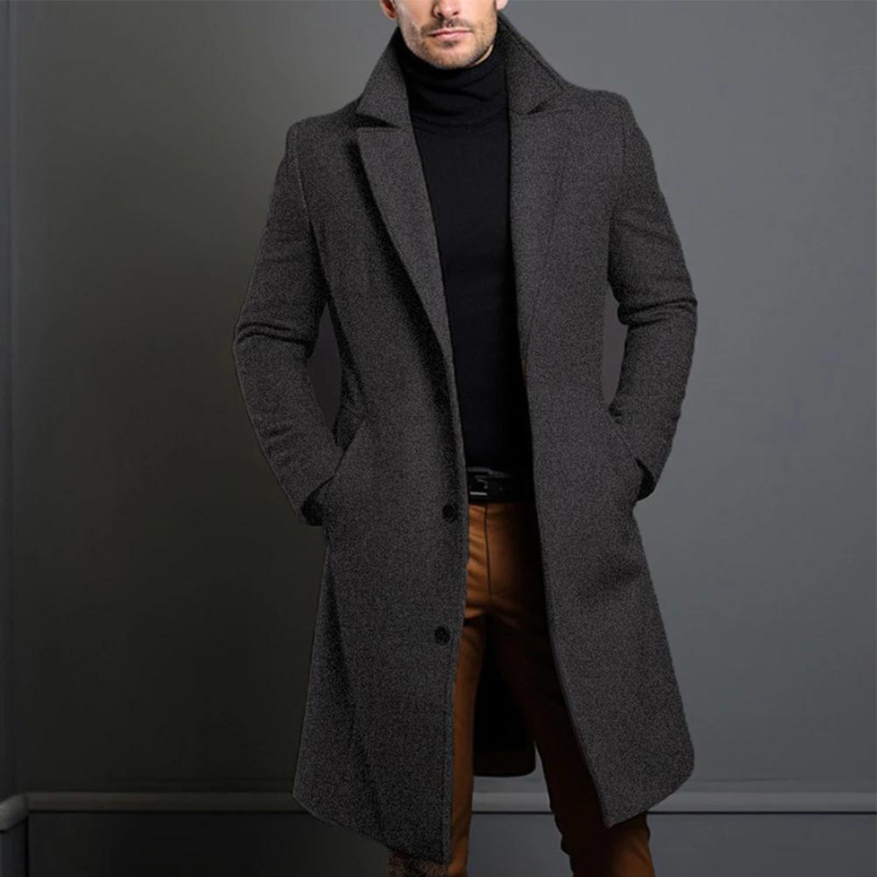 Herrer Trenchcoat Med Slank Pasform & Lommer