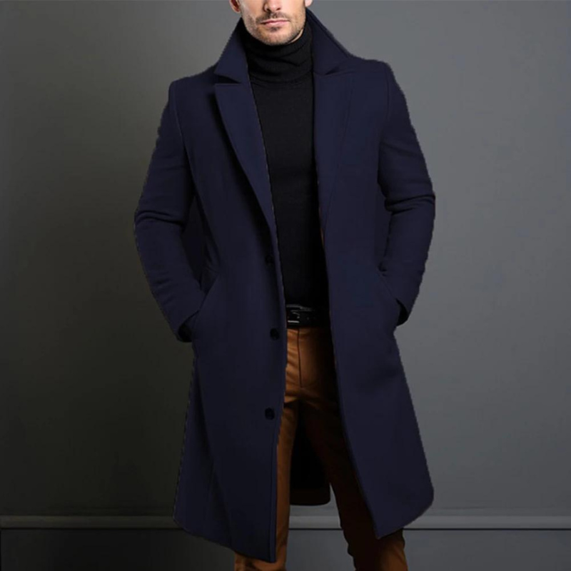 Herrer Trenchcoat Med Slank Pasform & Lommer