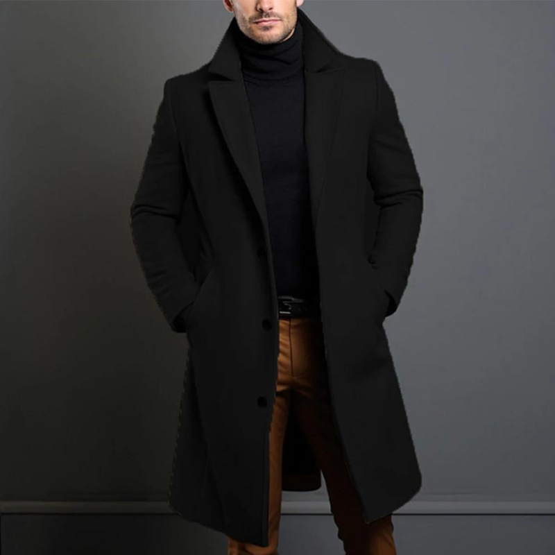 Herrer Trenchcoat Med Slank Pasform & Lommer