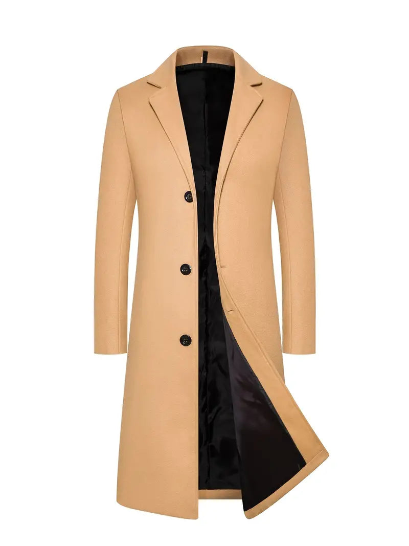 Herrer Vinter Trenchcoat Med Uld & Knaplukning