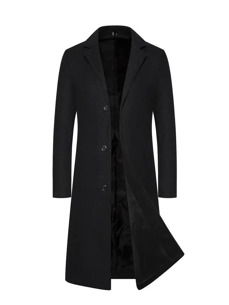 Herrer Vinter Trenchcoat Med Uld & Knaplukning