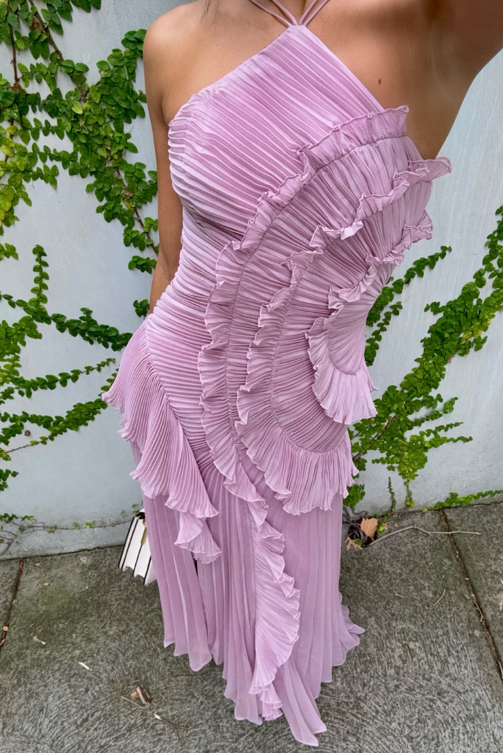 Melina | Dame Elegant Sommer Festkjole med Flæser