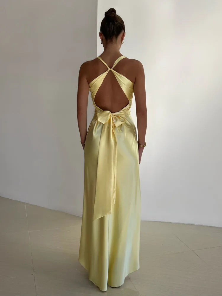 Mira | Dame Satin Cocktailkjole | Maxi