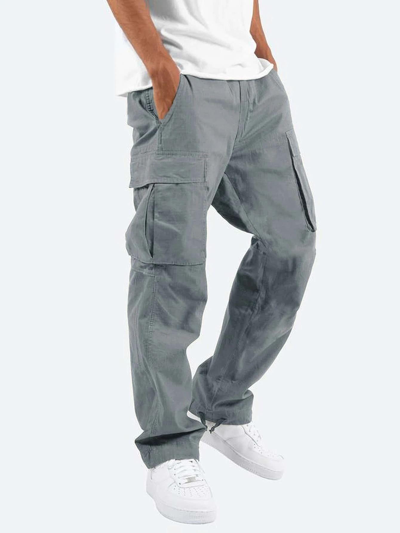 Robuste Herre Bukser Med Lommer I Cargo-Stil | Casual