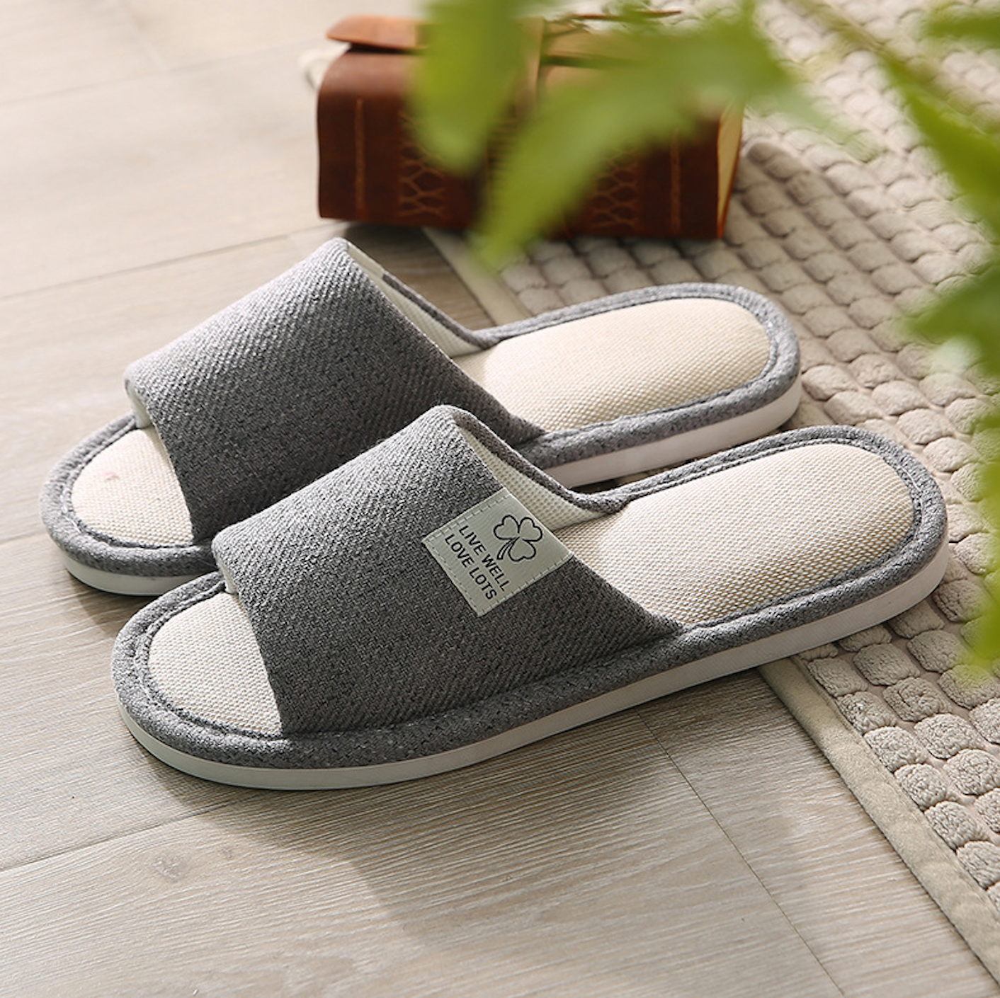 Herre Hjemmesko Med Åben Tå & Polstret Sål