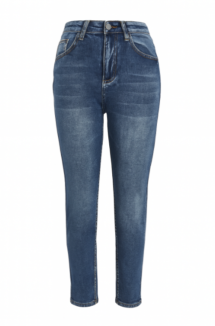 Strømlinet Dame Jeans Med Høj Talje Og Stretch | Stilren