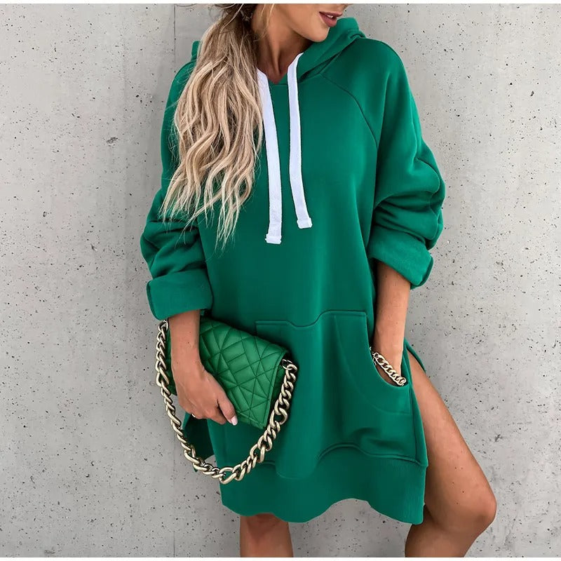 Sweat Dame Hoodie Med Lomme Og Snøre | Chic