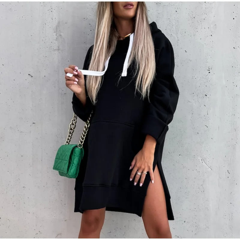 Sweat Dame Hoodie Med Lomme Og Snøre | Chic