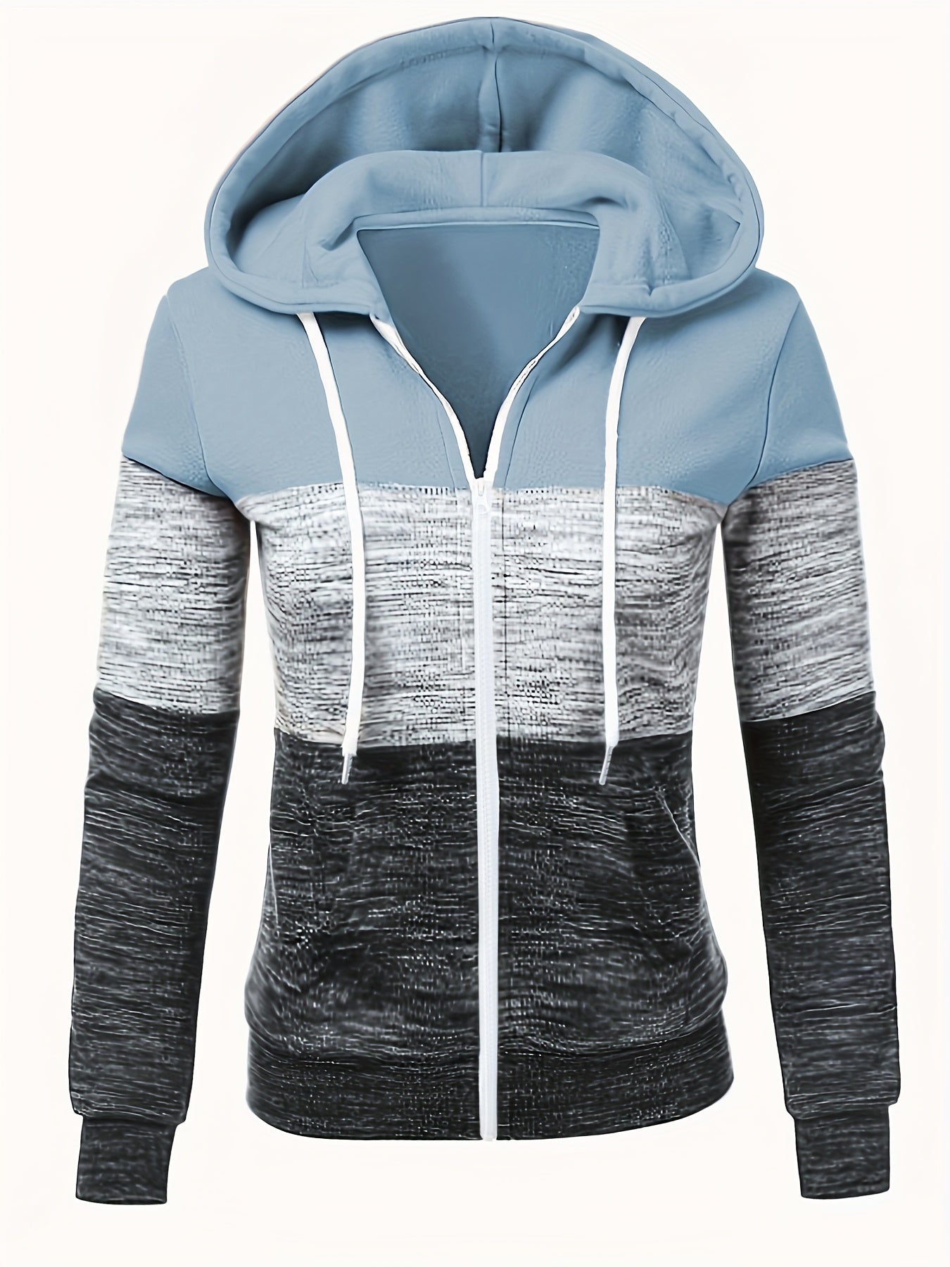 Sweat Dame Hoodie Med Lynlås & Snøre | Fleeceforet