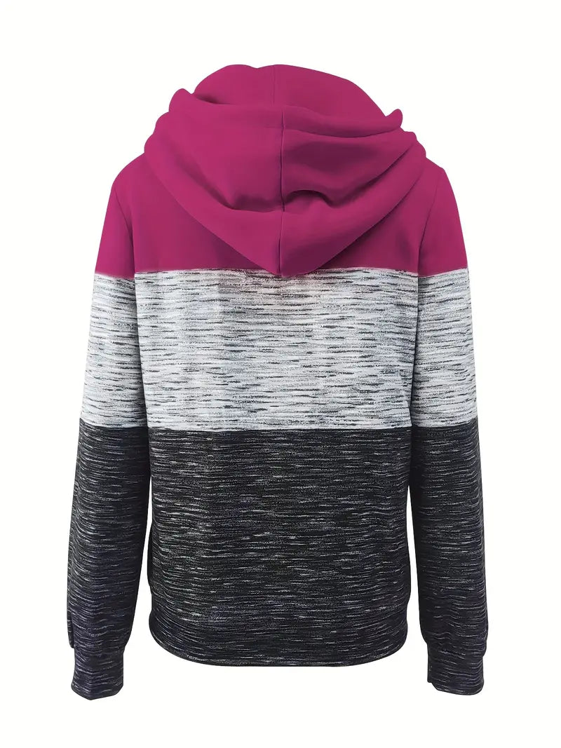 Sweat Dame Hoodie Med Lynlås & Snøre | Fleeceforet