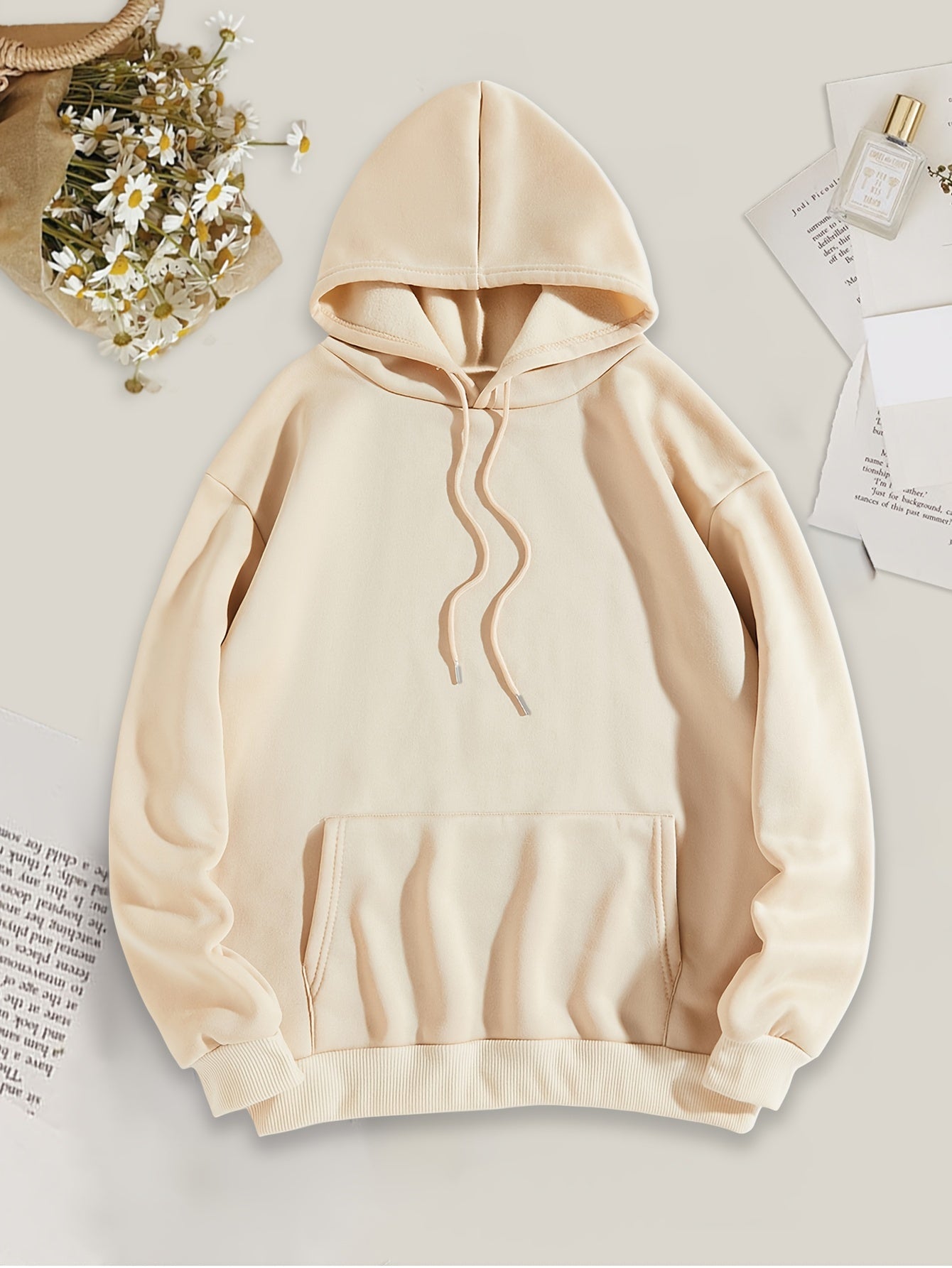 Trendy Dame Hoodie Med Hætte Og Kængurulomme | Chic