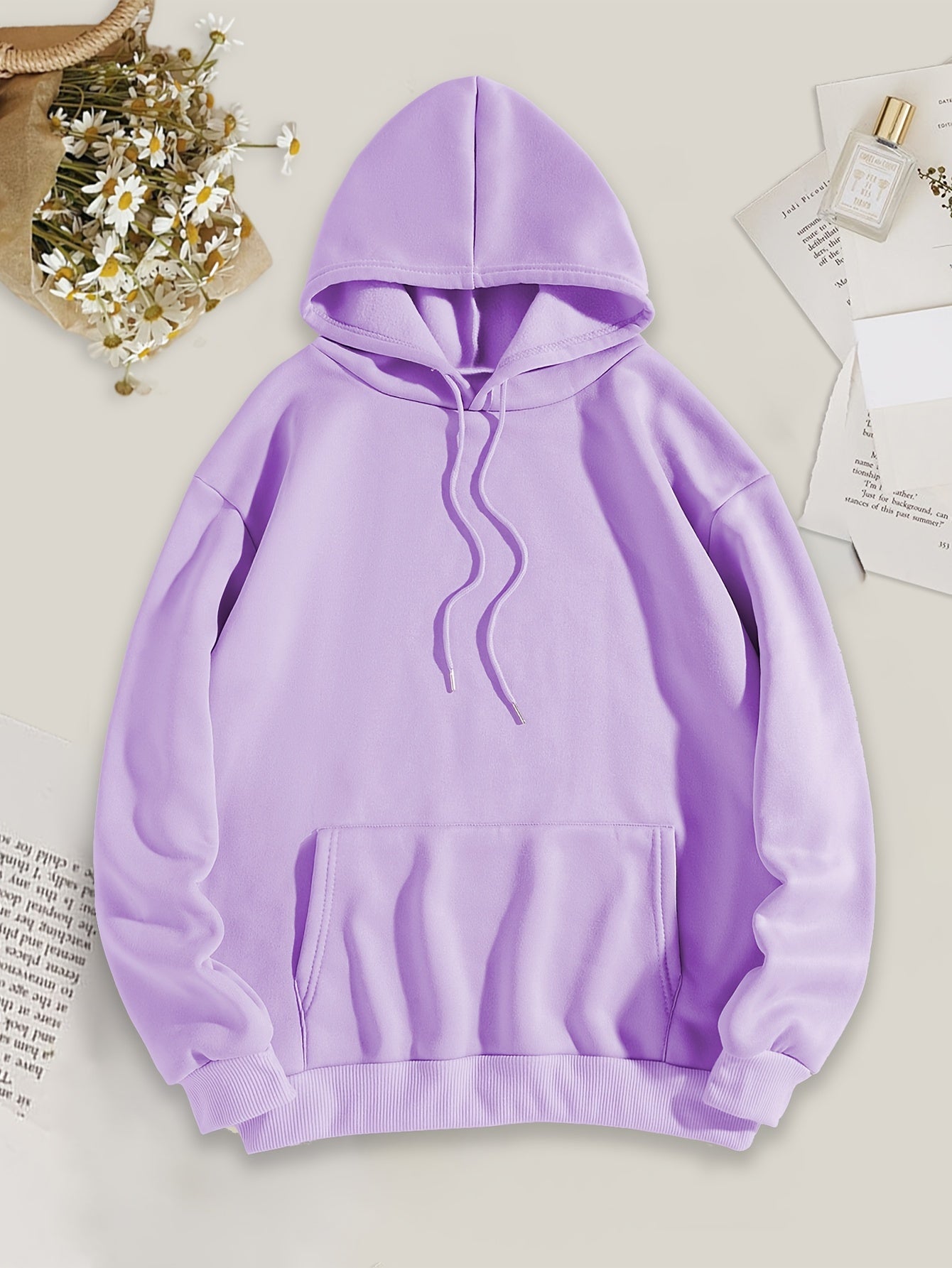 Trendy Dame Hoodie Med Hætte Og Kængurulomme | Chic
