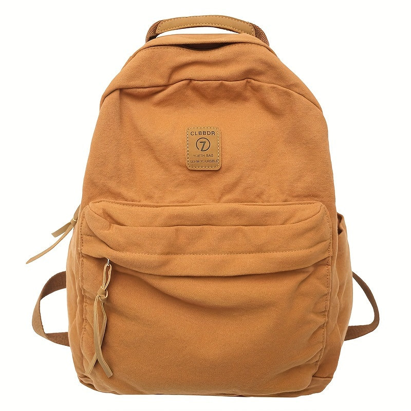 Unisex Canvas Rygsæk Med Lynlås & Forlomme