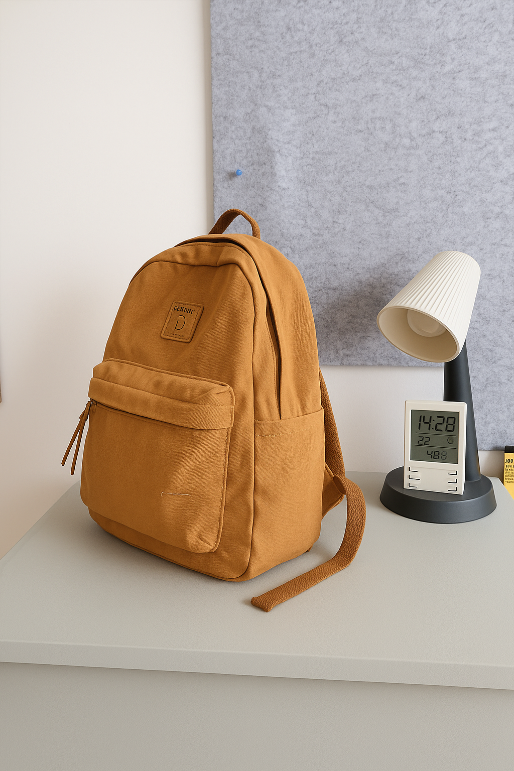 Unisex Canvas Rygsæk Med Lynlås & Forlomme