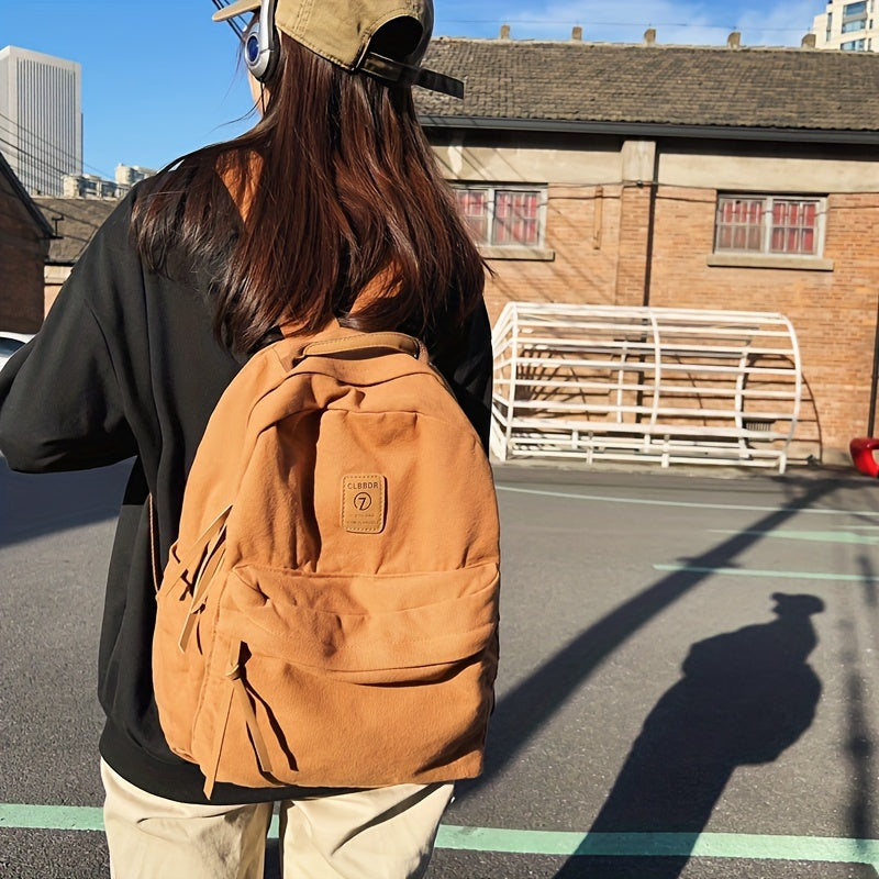Unisex Canvas Rygsæk Med Lynlås & Forlomme