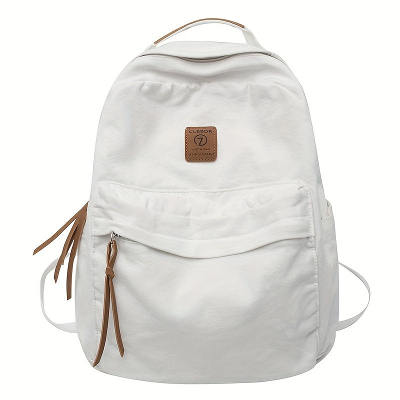Unisex Canvas Rygsæk Med Lynlås & Forlomme