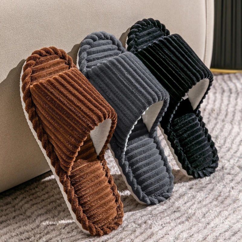 Unisex Fløjl Hjemmesko Med Åben Tå & Støttende Sål