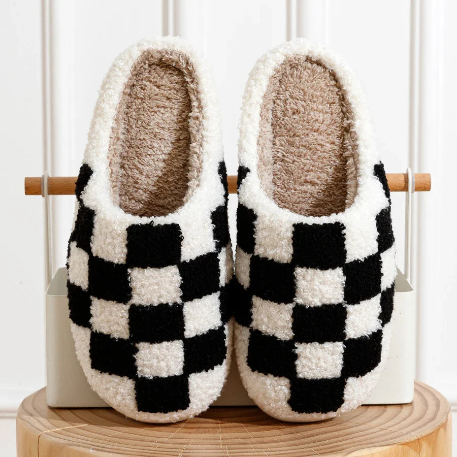 Unisex Hjemmesko Med Ternet Design & Foret