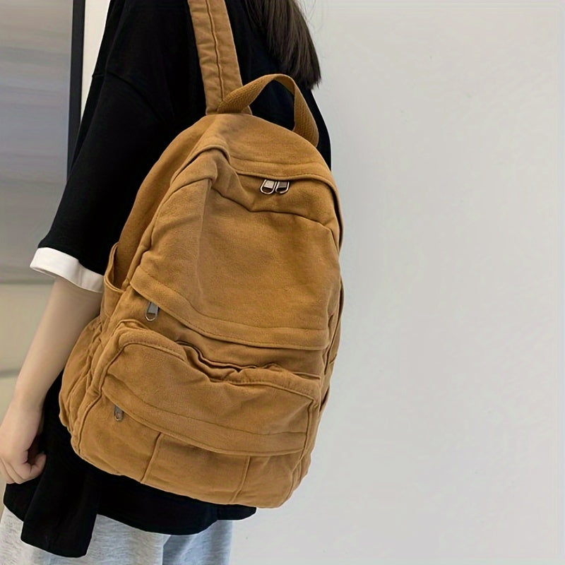 Unisex Skoletaske Med Multi-Lommer & Lynlås